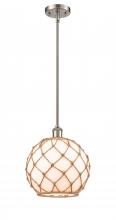 Innovations Lighting 516-1S-SN-G121-10RB-LED - Farmhouse Rope - 1 Light - 10 inch - Brushed Satin Nickel - Mini Pendant