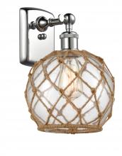 Innovations Lighting 516-1W-PC-G122-8RB-LED - Farmhouse Rope - 1 Light - 8 inch - Polished Chrome - Sconce
