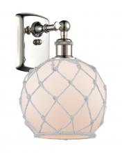 Innovations Lighting 516-1W-PN-G121-8RW-LED - Farmhouse Rope - 1 Light - 8 inch - Polished Nickel - Sconce