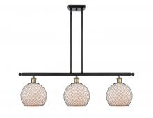Innovations Lighting 516-3I-BAB-G121-8CBK-LED - Farmhouse Chicken Wire - 3 Light - 36 inch - Black Antique Brass - Cord hung - Island Light