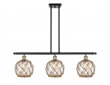Innovations Lighting 516-3I-BAB-G122-8RB-LED - Farmhouse Rope - 3 Light - 36 inch - Black Antique Brass - Cord hung - Island Light
