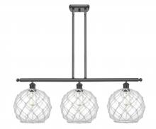 Innovations Lighting 516-3I-BK-G122-10RW - Farmhouse Rope - 3 Light - 37 inch - Matte Black - Cord hung - Island Light