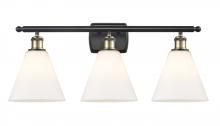 Innovations Lighting 516-3W-BAB-GBC-81-LED - Berkshire - 3 Light - 28 inch - Black Antique Brass - Bath Vanity Light