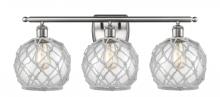 Innovations Lighting 516-3W-SN-G122-8RW-LED - Farmhouse Rope - 3 Light - 28 inch - Brushed Satin Nickel - Bath Vanity Light