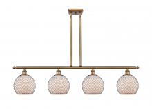 Innovations Lighting 516-4I-BB-G121-8CBK-LED - Farmhouse Chicken Wire - 4 Light - 48 inch - Brushed Brass - Cord hung - Island Light