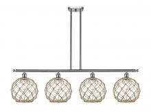 Innovations Lighting 516-4I-SN-G122-10RB - Farmhouse Rope - 4 Light - 48 inch - Brushed Satin Nickel - Cord hung - Island Light