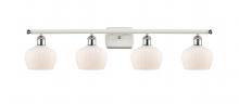 Innovations Lighting 516-4W-WPC-G91-LED - Fenton - 4 Light - 37 inch - White Polished Chrome - Bath Vanity Light