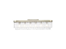 Golden 1768-FM42 WG-HWG - Ciara 6-Light Flush Mount in White Gold with Hammered Water Glass