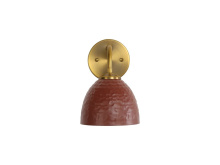 Golden 6950-1W MBS-RC - Shepard 1-Light Wall Sconce in Modern Brass with Russet Clay