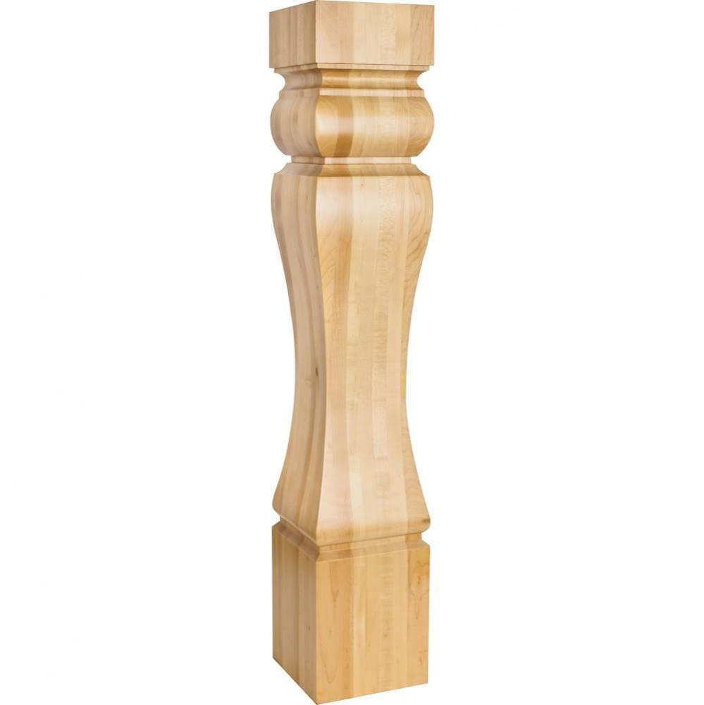 6-1/2'' W x 6-1/2'' D x 35-1/2'' H Rubberwood Baroque Post