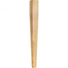 Hardware Resources P43OK - 3-1/2'' W x 3-1/2'' D x 35-1/2'' H Oak Square Tapered Post