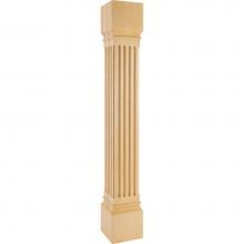 Hardware Resources P27-6-42-RW - 6'' W x 6'' D x 42'' H Rubberwood Fluted Post