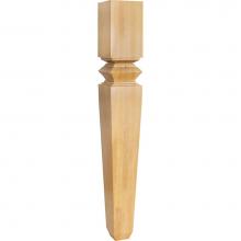 Hardware Resources P34-5RW - 5'' W x 5'' D x 42'' H Rubberwood Diamond Tapered Post