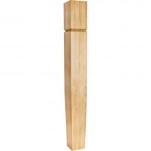 Hardware Resources P60-5-42-RW - 5'' W x 5'' D x 42'' H Rubberwood Grooved Arts and Crafts Post