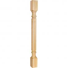 Hardware Resources P2-42RW - 3-1/2'' W x 3-1/2'' D x 42'' H Rubberwood Reed Post