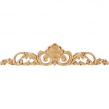 Hardware Resources ONL-01-36RW - 36'' W x 1'' D x 7-3/4'' H Hand Carved Rubberwood Shell Onlay