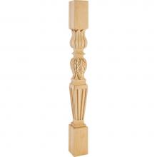 Hardware Resources P29-3.5-ALD - 3-1/2'' W x 3-1/2'' D x 35-1/2'' H Alder Fluted Acanthus Post