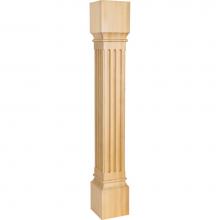 Hardware Resources P27RW - 5'' W x 5'' D x 35-1/2'' H Rubberwood Fluted Post