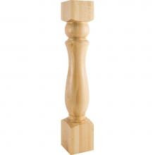 Hardware Resources P81-6-HMP - 6'' W x 6'' D x 35-1/2'' H Hard Maple Sphere Turned Post