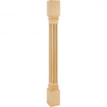 Hardware Resources P27-3.5-ALD - 3-1/2'' W x 3-1/2'' D x 35-1/2'' H Alder Fluted Post