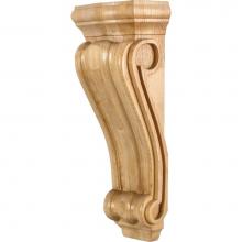 Hardware Resources CORN-4MP - 5-3/8'' W x 3-1/2'' D x 14'' H Maple Scrolled Corbel