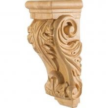 Hardware Resources CORD-MP - 4-7/8'' W x 4-1/2'' D x 12'' H Maple Acanthus Corbel