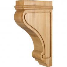 Hardware Resources COR26-2RW - 3'' W x 7-3/4'' D x 14'' H Rubberwood Arts and Crafts Corbel